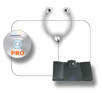 Grundig Digta Transcription Kit PRO - Uitwerkset met voetpedaal en hoofdtelefoon + Digtasoft PRO software