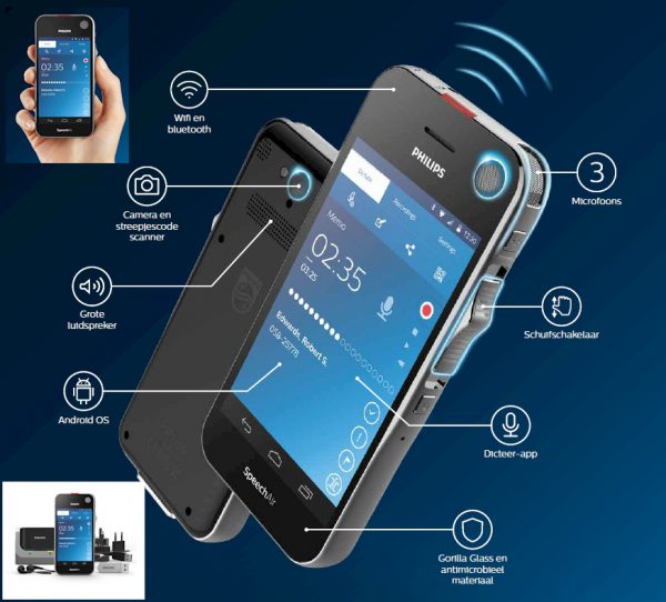 Philips SpeechAir - Smart Dicteerapparaat PSP1100 - Met WiFi en Android OS
