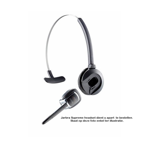 Hoofdband voor Jabra Supreme Bluetooth headset. Vindt u het fijner om de headset te dragen met een hoofdband dan met de standaard oorclip, dan kunt u de oorclip vervangen door deze hoofdband.