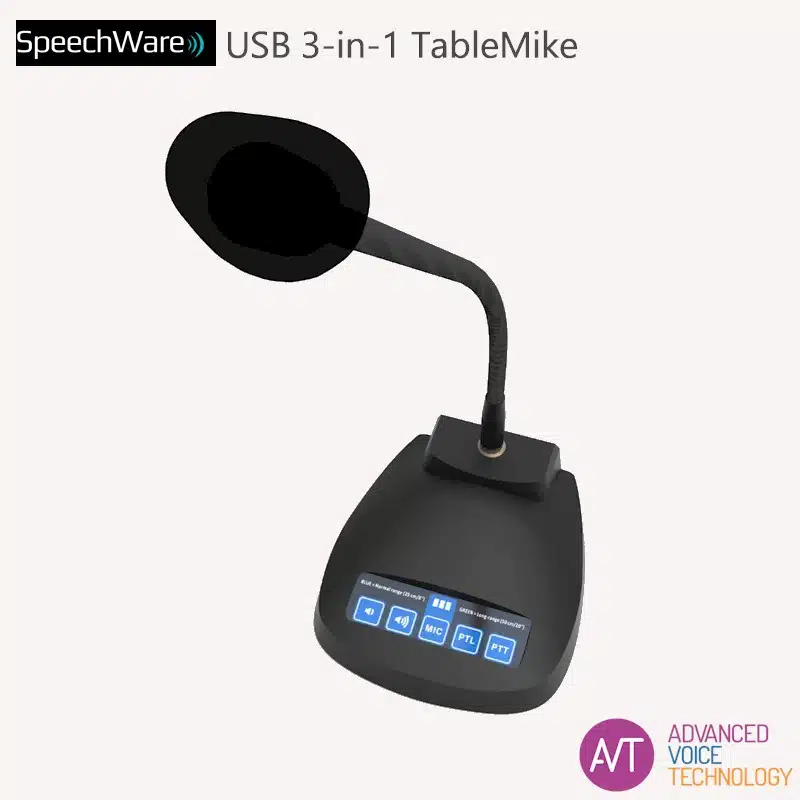 SpeechWare 3-in-1 tafelmicrofoon - De perfecte microfoon voor o.a. Dragon spraakherkenning - Bij AVT Benelux