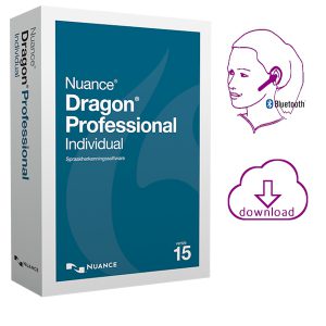 Dragon Professional Individual 15 Wireless - Download met Jabra Stealth Bluetooth headset