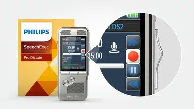 Philips-DPM8200-met-europeesche-schuifschakelaar-en-speechexec-pro-dictate-software