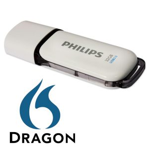 AVT levert de Dragon installatiebestanden op een Philips snow 32GB 3.0 usb-stick