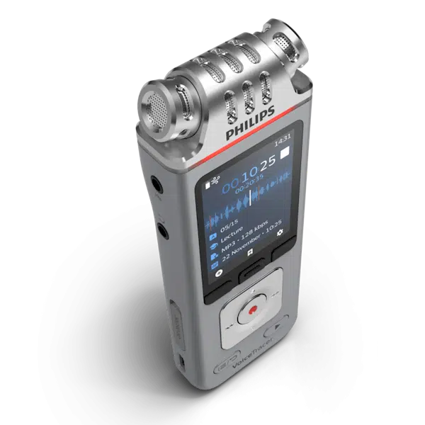 Philips VoiceTracer DVT4110 digitaal dicteerapparaat - voor het opnemen van dictaten, lezingen en interviews - bovenaanzicht - Op voorraad bij AVT