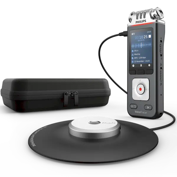 Philips VoiceTracer DVT8110 digitaal dicteerapparaat voor het opnemen van een vergadering - met speciale tafelmicrofoon - Te koop bij AVT