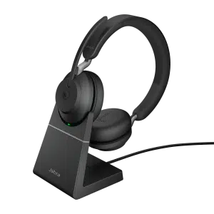 Jabra Evolve2 65 - stereo Bluetooth headset met Jabra Link 380a Bluetooth adapter en Dockingstation/Oplaadstation