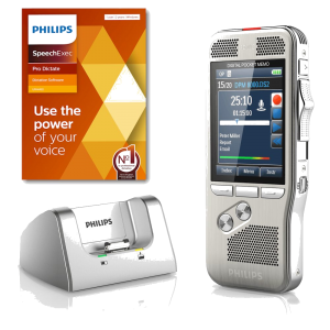 Philips PocketMemo DPM8200 memorecorder dicteerappaaraat met dockingstation en SpeechExec Pro Dictate 11 software