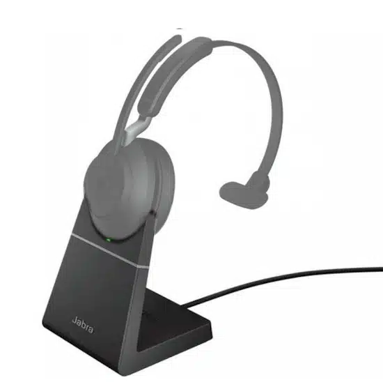 Oplaadstation, dockingstation voor Jabra Evolve2 65 headset - voorbeeld met headset