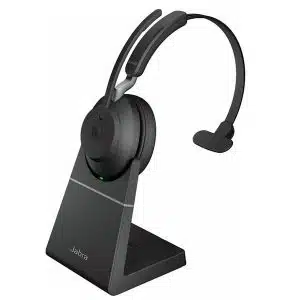 Jabra Evolve2 65 Bluetotooth headset met Jabra Link 380a Bluetooth adapter en Dockingstation/Oplaadstation