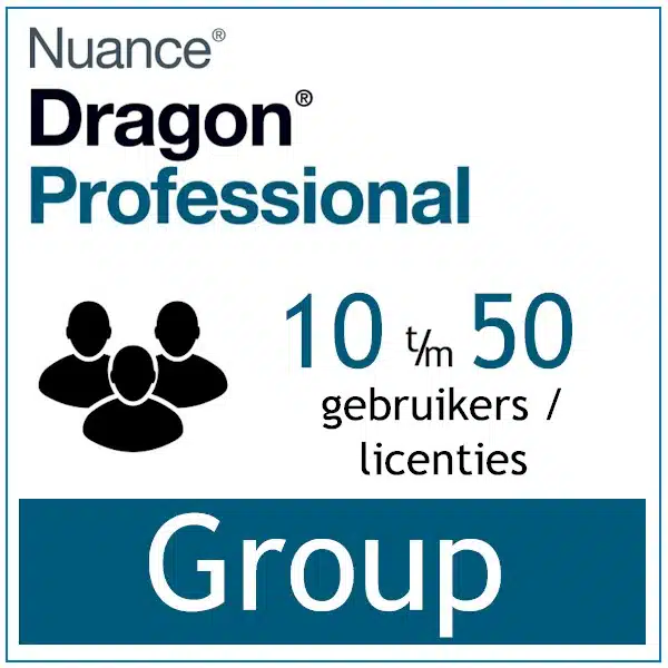AVT spraak naar tekst spraakherkenning - Dragon Professional Group - Enterprise Dictation- 10 t-m 50 gebruikers - Bij-AVT