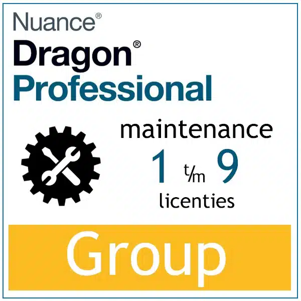 AVT spraak naar tekst - Spraakherkenning - Dragon Professional Group - Maintenace - 1-9 licenties - Bij-AVT