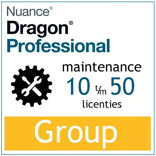 AVT spraak naar tekst - Spraakherkenning - Dragon Professional Group - Maintenace - 10-50 licenties - Bij-AVT