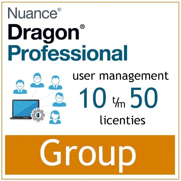 AVT spraak naar tekst - Spraakherkenning - Dragon Professional Group - Nuance User Management Tools - 10-50 gebruikers - Bij AVT