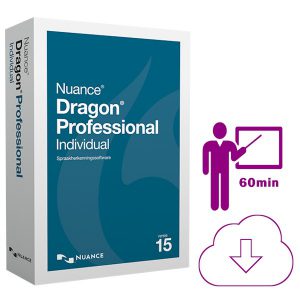 Nuance Dragon 15 Professional Individual - spraakherkenning software als download + 60 minuten personal training