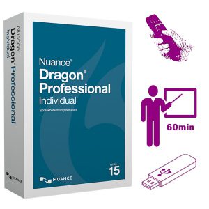 Nuance Dragon 15 Professional Individual - spraakherkenning software als download + minuten personal training + Philips SpeechMike Premium3700 + Bestanden op een Philips 32Gb USB-stick