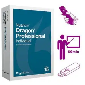 Nuance Dragon 15 Professional Individual - spraakherkenning software als download + minuten personal training + Philips SpeechMike Premium3700 + Bestanden op een Philips 32Gb USB-stick