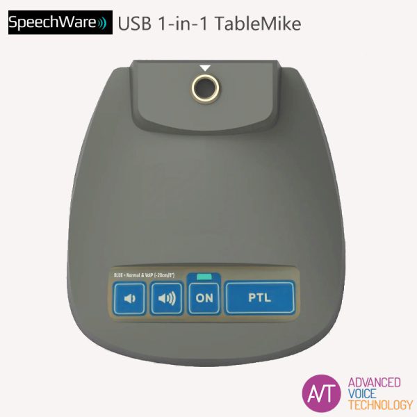 SpeechWare 1-in-1 tafelmicrofoon - De perfecte microfoon voor o.a. Dragon spraakherkenning - Diverse knoppen aan de voorkant - Bij AVT Benelux