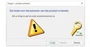 Blog-artikel- Dragon Professional - To many activations - te veel activaties foutmelding