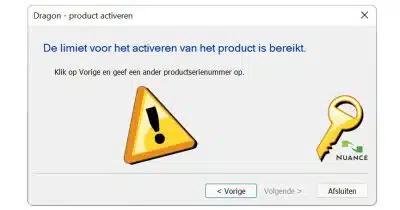 Blog-artikel- Dragon Professional - To many activations - te veel activaties foutmelding