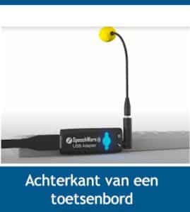 SpeechWare KeyboardMike met 3 verschillende mogelijkheden - achterkant van een toetsenbord