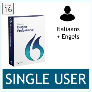 Nuance Dragon Professional 16 - Volume Licence - VLA - Italiaans+Engels - kies het aantal licenties - Bij AVT