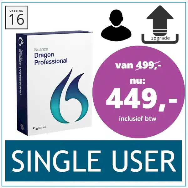 Dragon Professional 16 Single User upgrade van Dragon 15 Professional Individual (Spaans)