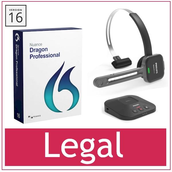 Nuance Dragon Legal voor juridische spraakherkenning - Met Philips SpeechOne PSM6300 Professionele draadloze headset - Bij AVT, de specialist
