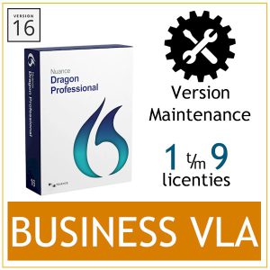 Nuance Dragon Professional 16 Business VLA - Version Maintenance - 1 t/m 9 licenties - Bij AVT