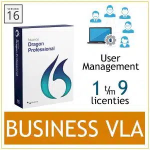 Nuance Dragon Professional 16 VLA User Management Utility - NUMAC - 1 t/m 9 licenties - Bij AVT