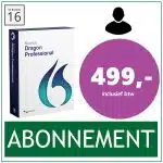 Nuance Dragon Professional 16 Abonnement - De Dragon 16 spraakherkenningssoftware als abonnement. Inclusief upgrades naar nieuwe versies en Cloud opslag van het spraakprofiel - Diverse talen mogelijk
