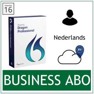 Nuance Dragon Professional 16 Business ABO - De Dragon 16 spraakherkenningssoftware als abonnement. Inclusief upgrades naar nieuwe versies en Cloud opslag van het spraakprofiel.