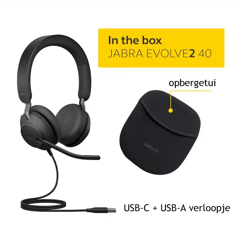 Jabra Evolve2 40 Duo - Noise-Cancelling headset - USB-C/A - Afbeelding 4